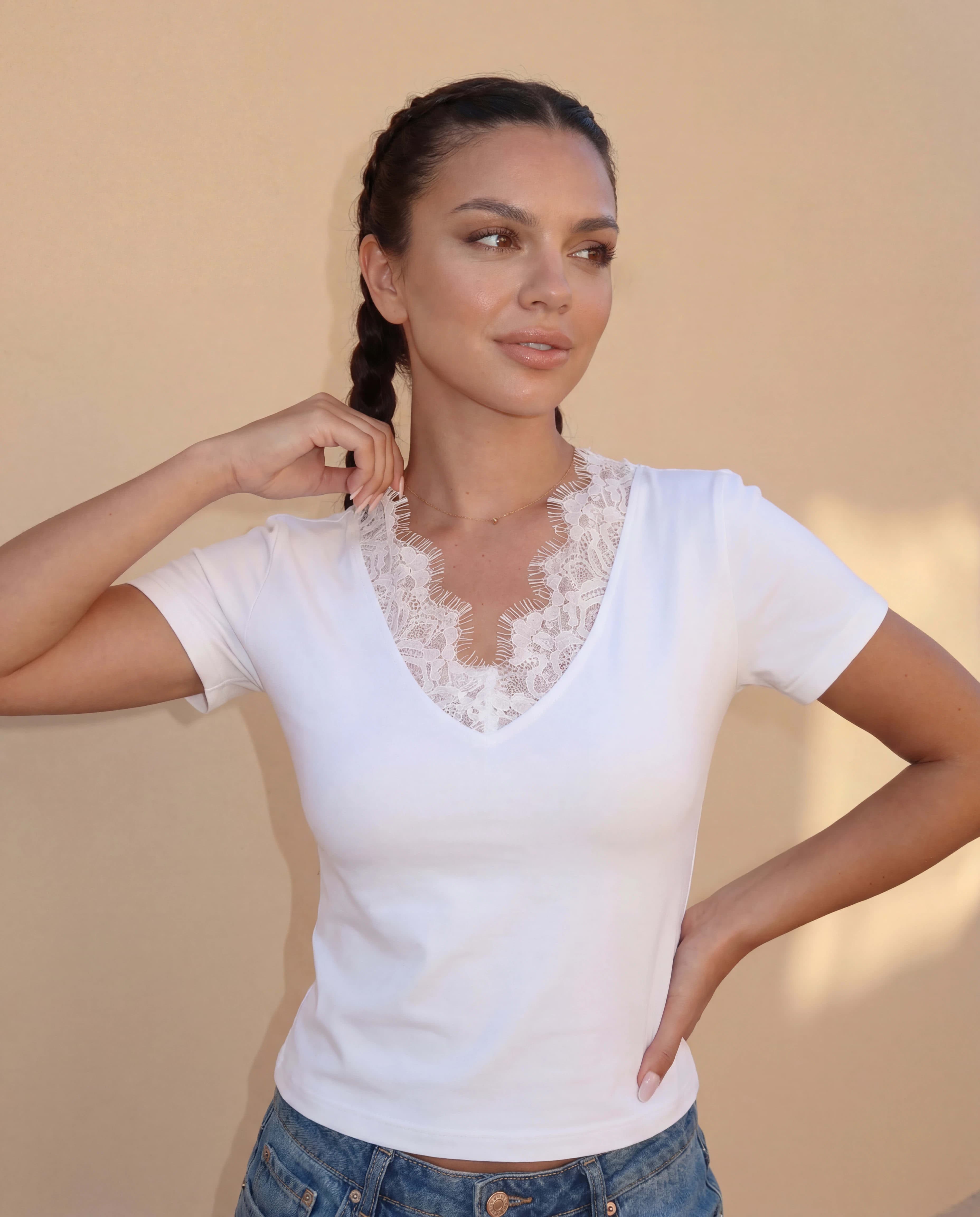 White lace top