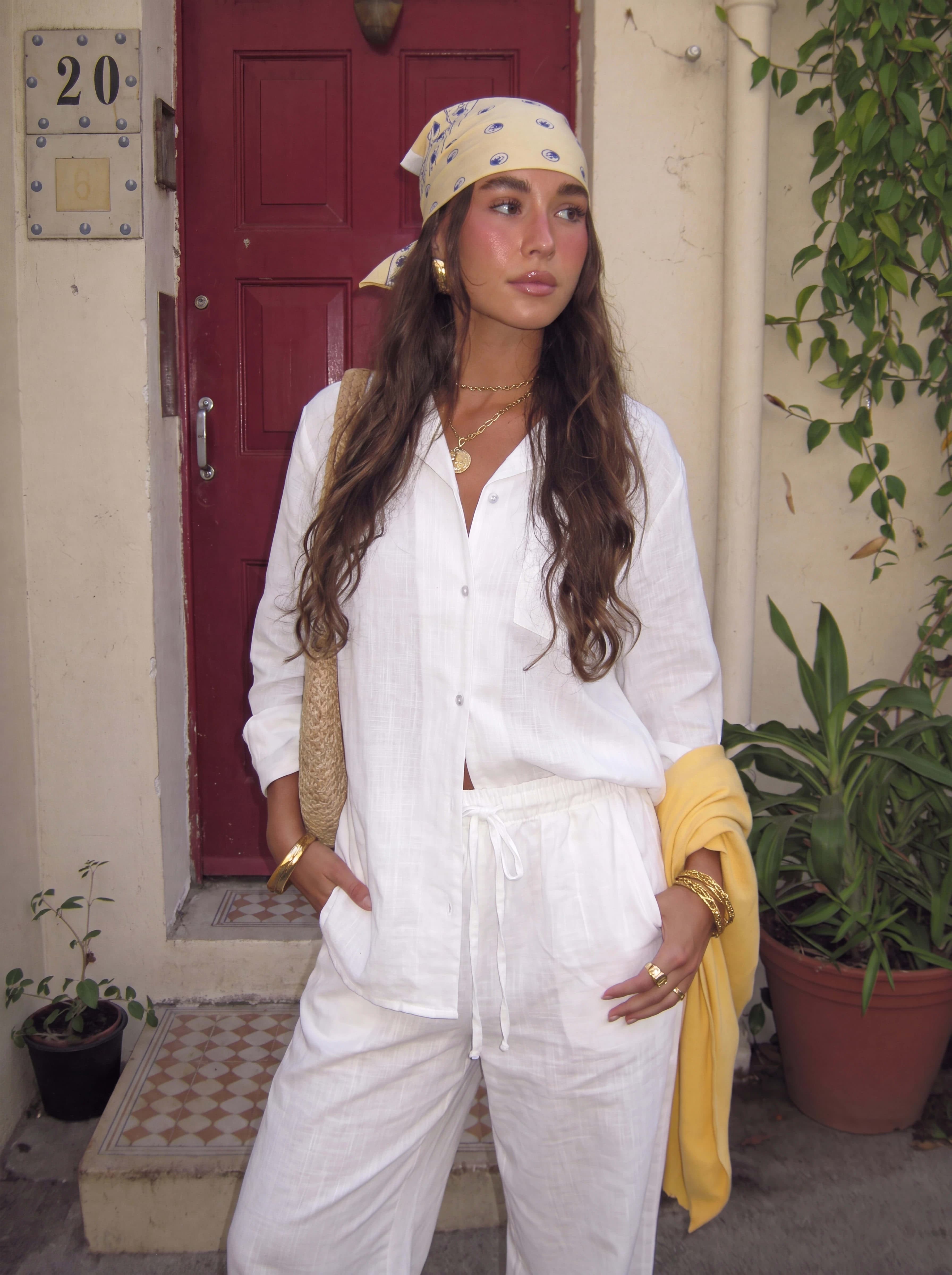White linen shirt
